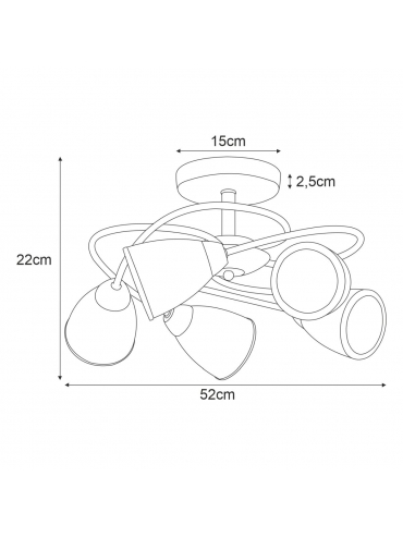 Lampa sufitowa K-JSL-6059/5 CHR PLATO II