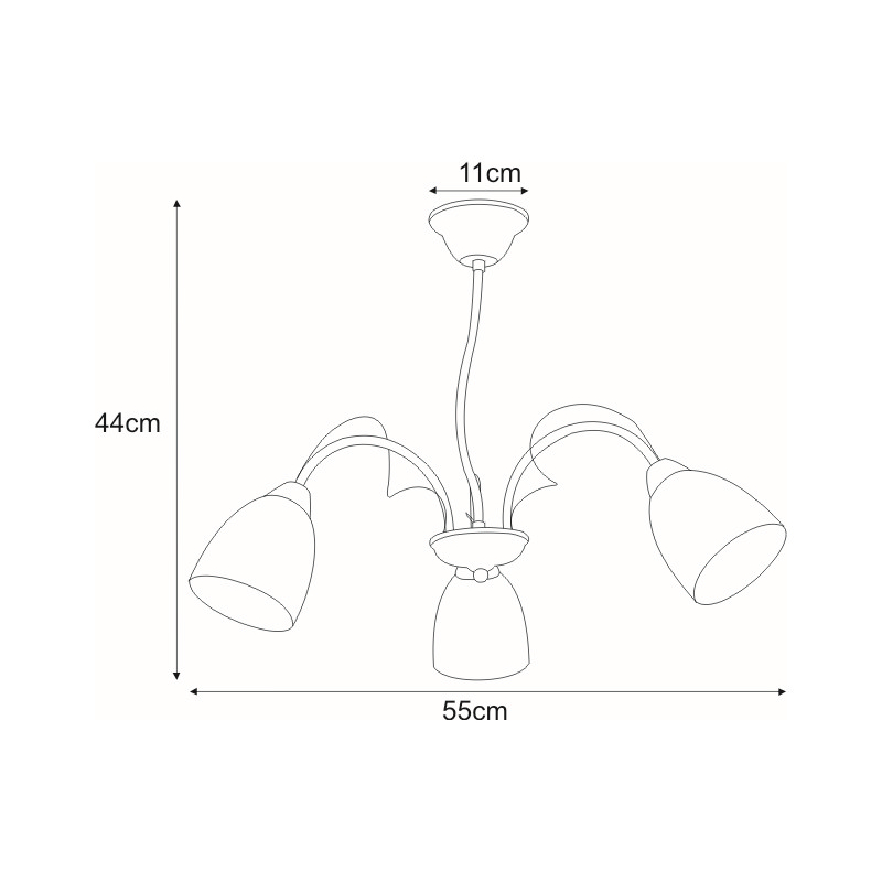 Lampa sufitowa K-JSL-6218/3 CHR ARON