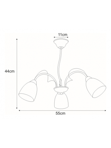 Lampa sufitowa K-JSL-6218/3 CHR ARON