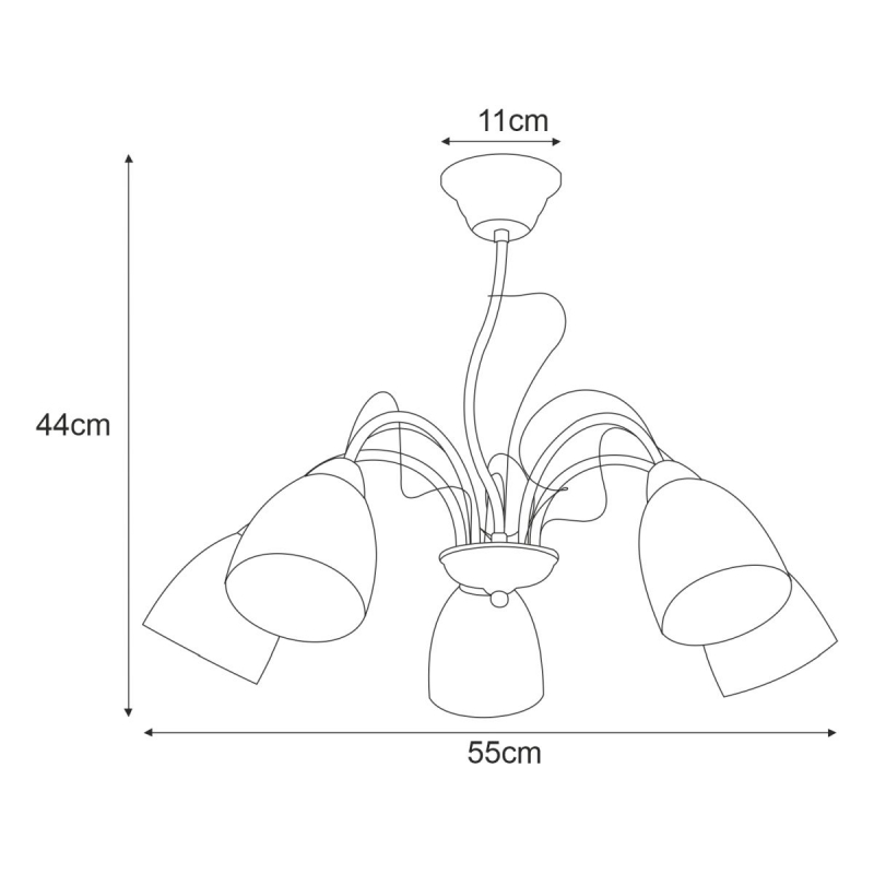 Lampa sufitowa K-JSL-6218/5 CHR ARON