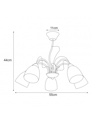 Lampa sufitowa K-JSL-6218/5 CHR ARON