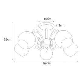 Lampa sufitowa K-JSL-6554/5 CHR SUSAN