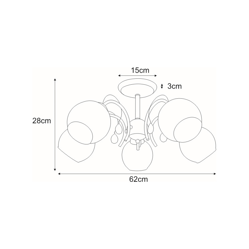 Lampa sufitowa K-JSL-6554/5 CHR SUSAN