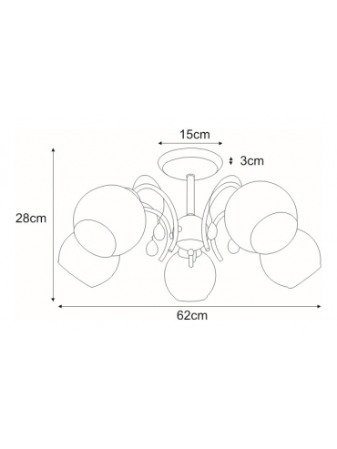 Lampa sufitowa K-JSL-6554/5 CHR SUSAN