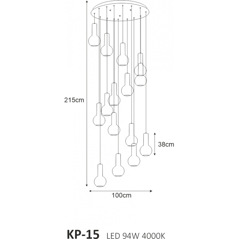 Lampa wisząca KP-15 ARVI BLACK