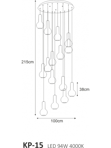 Lampa wisząca KP-15 ARVI BLACK