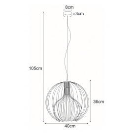 Lampa wisząca K-3405 CZARNY TORI