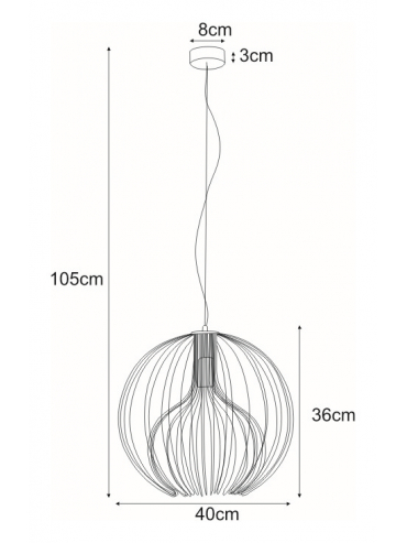 Lampa wisząca K-3405 CZARNY TORI