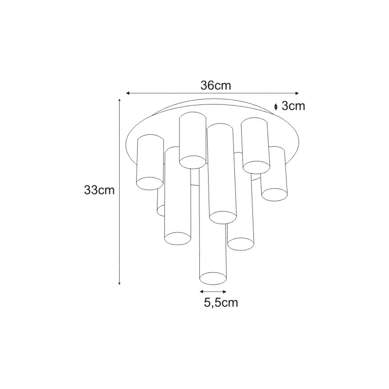 Lampa sufitowa K-4402 MILE BLACK
