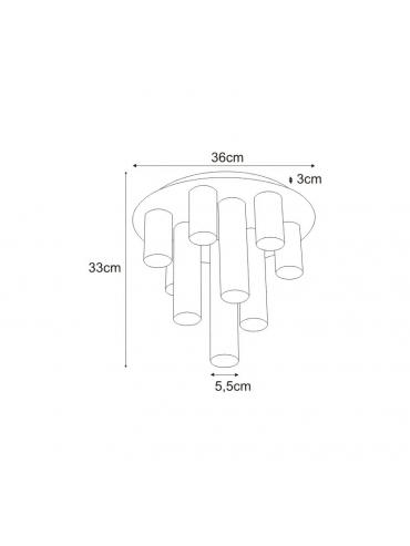 Lampa sufitowa K-4402 MILE BLACK