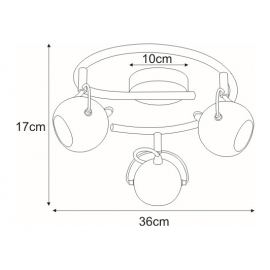 Lampa sufitowa K-8002/3G BK SALVA BLACK