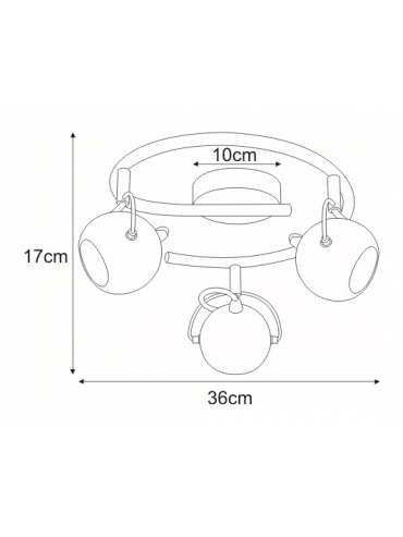 Lampa sufitowa K-8002/3G BK SALVA BLACK