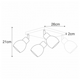 Lampa sufitowa K-4587 MIKA GRAY