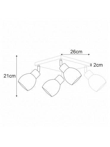 Lampa sufitowa K-4587 MIKA GRAY