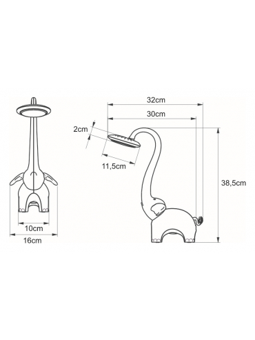 Lampka biurkowa K-BL1603 NIEBIESKI SŁONIK