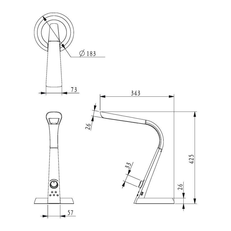 Lampka biurkowa K-BL1063 CZARNY BERKANE