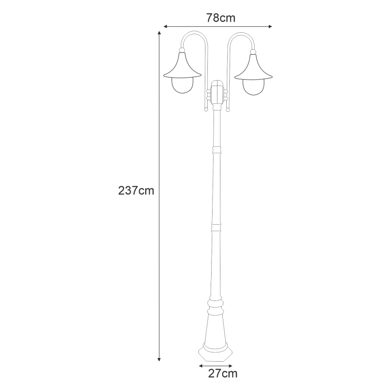 Lampa ogrodowa stojąca K-8127 CZARNY/ZŁOTY BOSTON