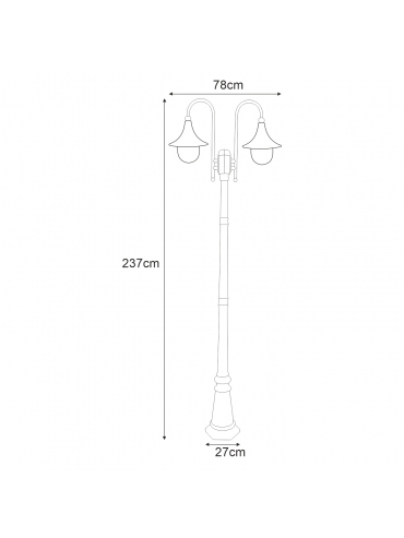 Lampa ogrodowa stojąca K-8127 CZARNY/ZŁOTY BOSTON