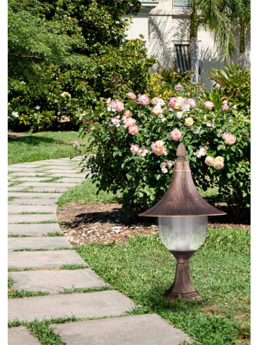 Lampa ogrodowa stojąca K-8128 CZARNY/ZŁOTY BOSTON