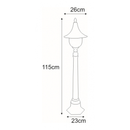 Lampa ogrodowa stojąca K-8129 CZARNY/ZŁOTY BOSTON