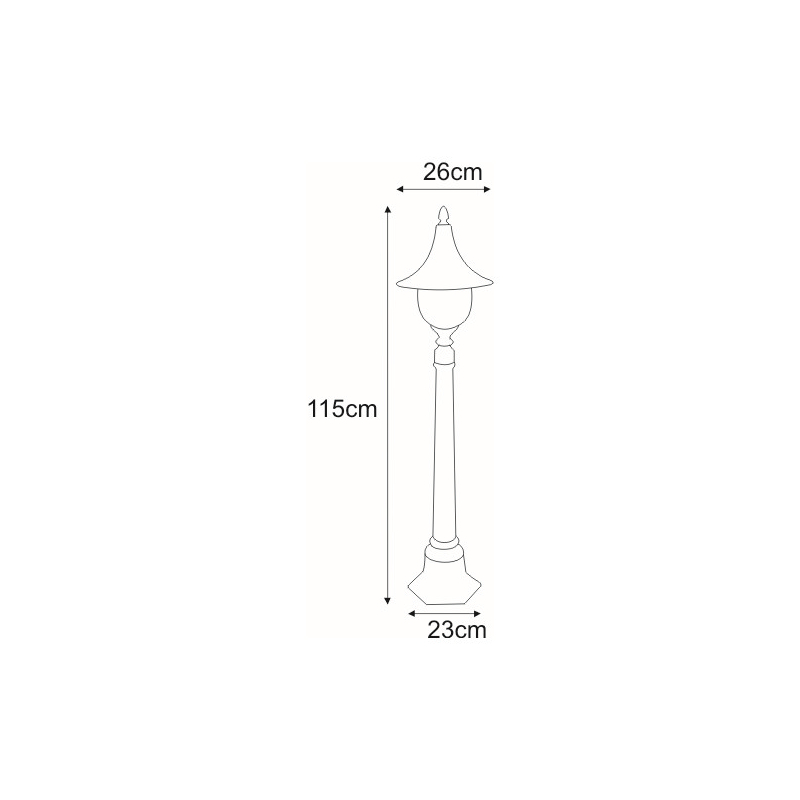Lampa ogrodowa stojąca K-8129 CZARNY/ZŁOTY BOSTON