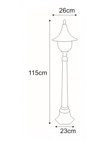 Lampa ogrodowa stojąca K-8129 CZARNY/ZŁOTY BOSTON