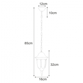 Lampa ogrodowa wisząca K-5007H/N CZARNY/ZŁOTY VASCO