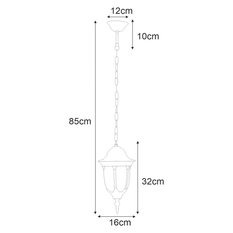 Lampa ogrodowa wisząca K-5007H/N CZARNY/ZŁOTY VASCO