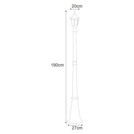 Lampa ogrodowa stojąca K-7007B/1N CZARNY/ZŁOTY VASCO