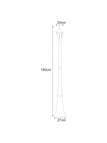 Lampa ogrodowa stojąca K-7007B/1N CZARNY/ZŁOTY VASCO