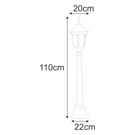 Lampa ogrodowa stojąca K-6007A/L CZARNY/ZŁOTY VASCO