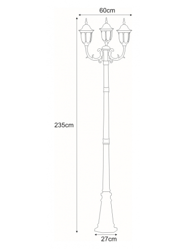 Lampa ogrodowa stojąca K-7007A2/3N CZARNY/ZŁOTY VASCO