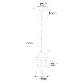 Lampa ogrodowa wisząca K-5007H/N VASCO