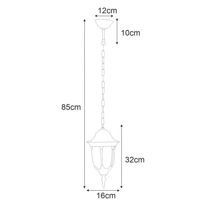 Lampa ogrodowa wisząca K-5007H/N VASCO