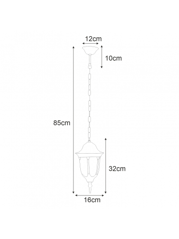 Lampa ogrodowa wisząca K-5007H/N VASCO