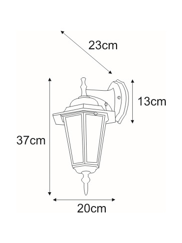 Kinkiet K-5009A DOWN CZARNY STANDARD