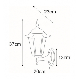 Kinkiet K-5009A UP CZARNY STANDARD