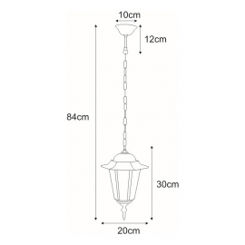 Lampa ogrodowa wisząca K-5009H CZARNY STANDARD