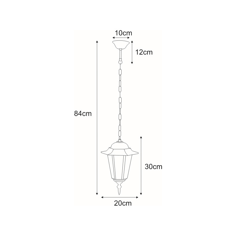 Lampa ogrodowa wisząca K-5009H CZARNY STANDARD