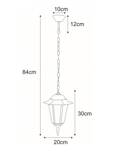 Lampa ogrodowa wisząca K-5009H CZARNY STANDARD
