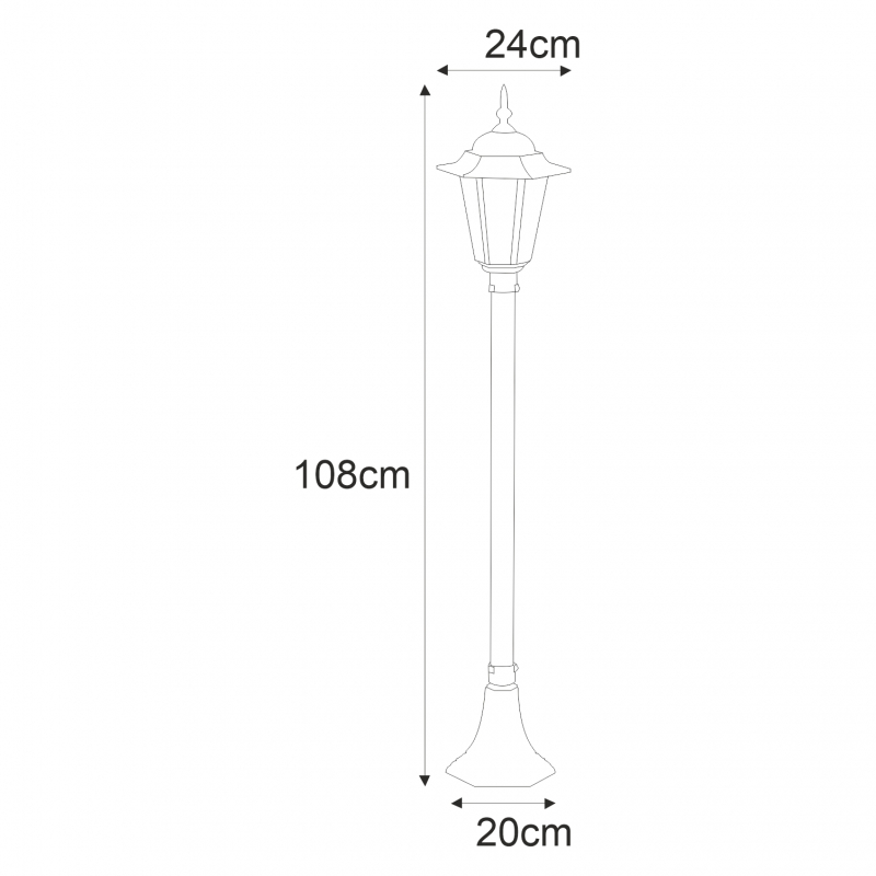 Lampa ogrodowa stojąca K-6009B CZARNY STANDARD