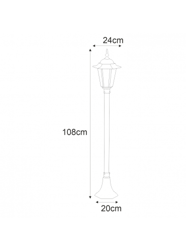 Lampa ogrodowa stojąca K-6009B CZARNY STANDARD