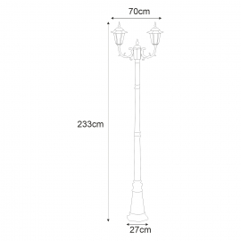 Lampa ogrodowa stojąca K-7064A2/2 CZARNY/ZŁOTY STANDARD