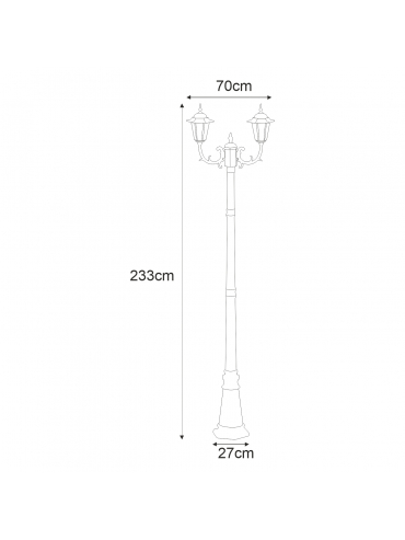 Lampa ogrodowa stojąca K-7064A2/2 CZARNY/ZŁOTY STANDARD