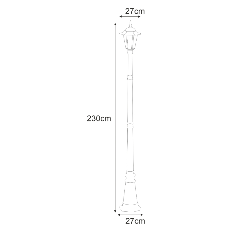 Lampa ogrodowa stojąca K-7064A/1 CZARNY/ZŁOTY STANDARD