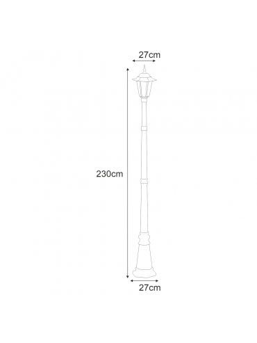 Lampa ogrodowa stojąca K-7064A/1 CZARNY/ZŁOTY STANDARD