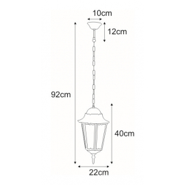 Lampa ogrodowa wisząca K-5006H CZARNY/ZŁOTY LOZANA