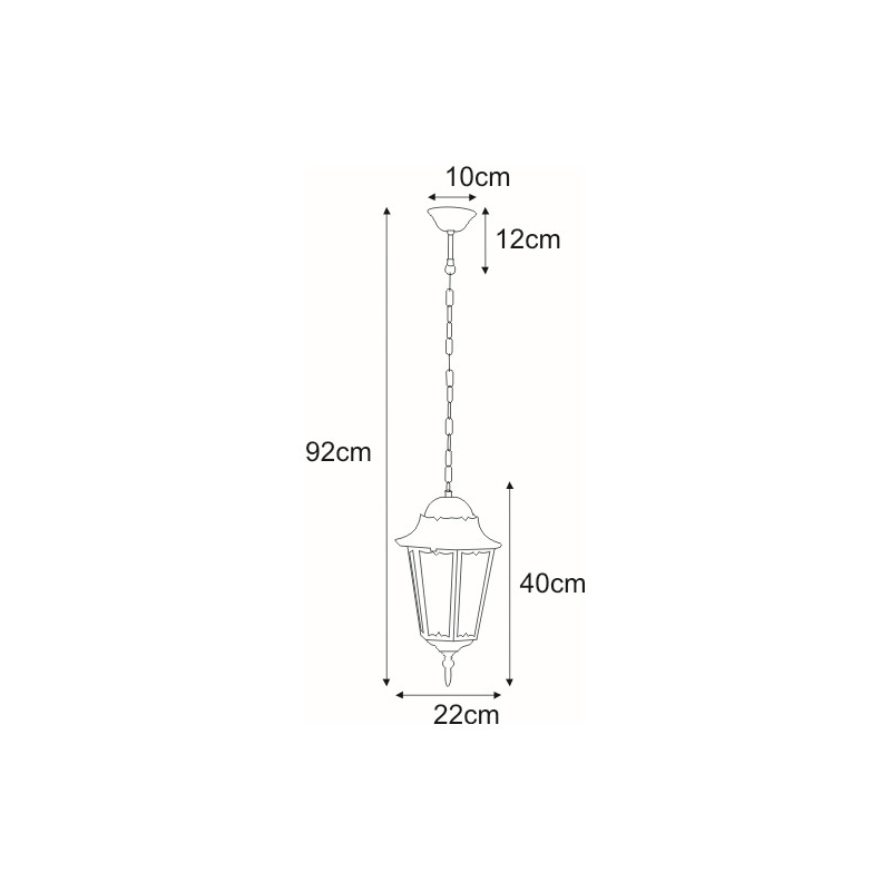 Lampa ogrodowa wisząca K-5006H CZARNY/ZŁOTY LOZANA