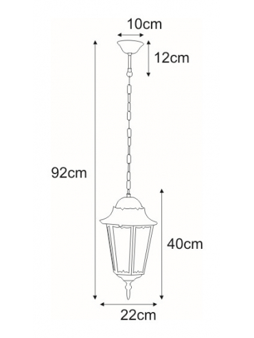 Lampa ogrodowa wisząca K-5006H CZARNY/ZŁOTY LOZANA