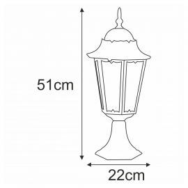 Lampa ogrodowa stojąca K-5006S CZARNY/ZŁOTY LOZANA